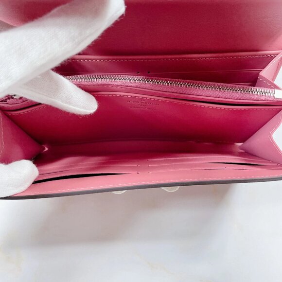 LOUIS VUITTON  Women Vernis Portefeuil Twist Long Wallet Pink Authentic - Picture 12 of 16